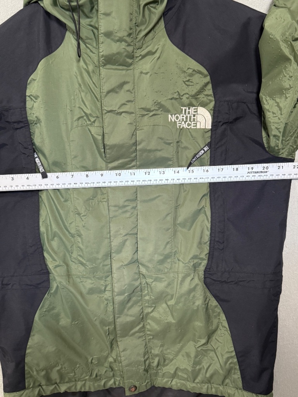 North Face Gore-Tex Mountain Rain Snow Light Jacket Olive Green Black Men S - Picture 3 of 7